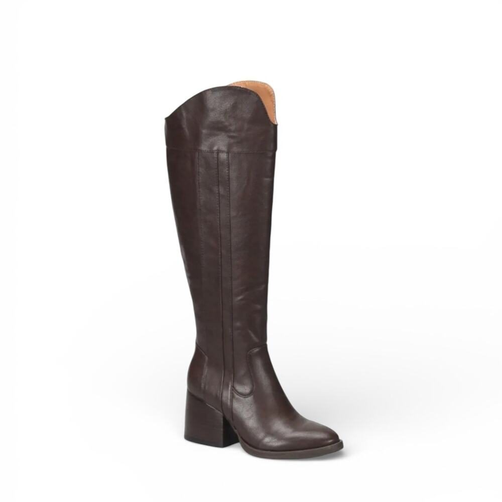 NWOT Kork-Ease Scarlet Western Vegan Leather Brown Wide Calf Boots – Sz 8M